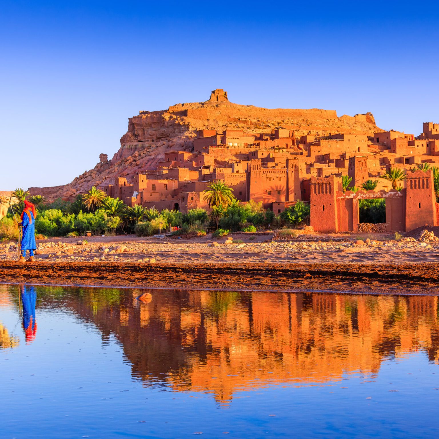Ait-Ben-Haddou, Ksar or fortified village in Ouarzazate province, Morocco. Prime example of southern Morocco architecture.